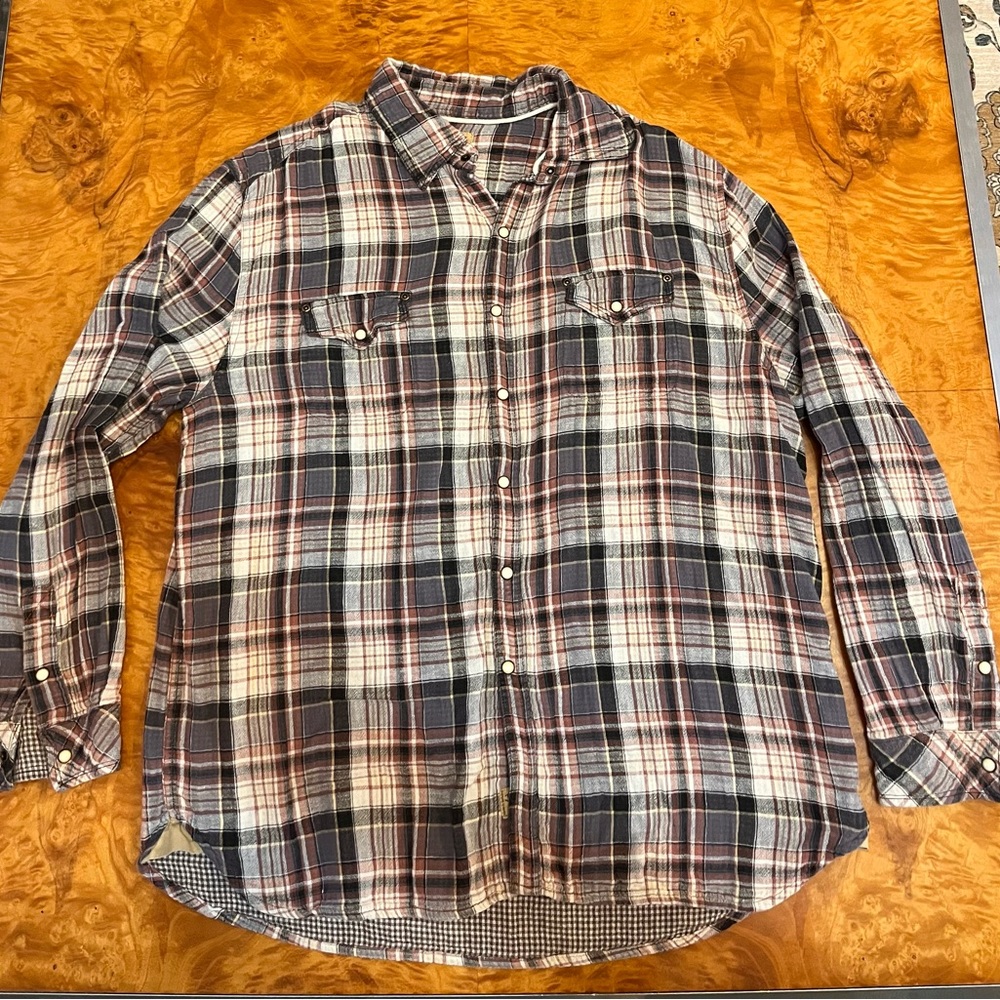 Tre Vero men’s cowboy plaid button up shirt, extra large